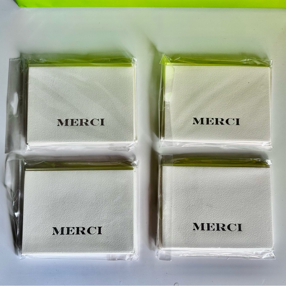 32 Michaels Cream Merci Notecards & Envelopes Set Thank you Greeting Cards
